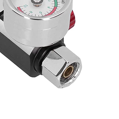 LackierpistoleLuftdruckregler, Silber Rot Edelstahl Beste Spritzwirkung Lackierpistolen Luftregler für pneumatische Spritzpistole