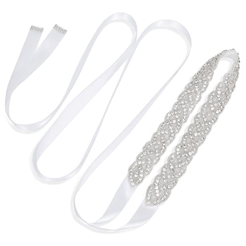 JasGood Braut Strass Hochzeit Gürtel Handgemachtes Silber Kristall Strass...