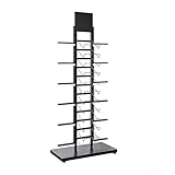 ZUGIATP 12-Tier Tile Sample Display Stand, Thickened Metal Flooring Holder for Retail Stores, Stone Quartz Marble Slab Organizer Rack, Matte Black(Black,3 * 7in/9 * 18cm)