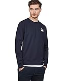 Gerippter Saum und Bündchen G-STAR RAW Herren Core Stripe R Sw L/S Sweatshirt, Weiß (Sartho Blue 6067), Large (Herstellergröße: L)