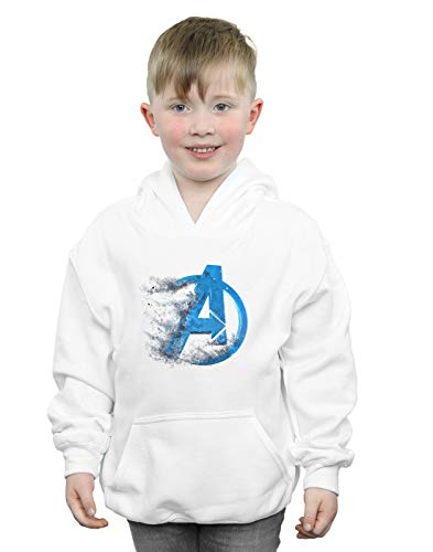 Image of Marvel Boys Avengers Endgame Dusted Logo Hoodie White 5-6 Years