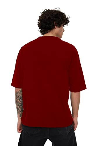 Image of Solid Baggy & Dropshoulder Oversized T-Shirt for Men