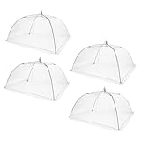DIYEAH 4 Stück Teiliges Faltbares Lebensmittelnetz Abdeckhauben mit Atmungsaktive Fliegenhauben zum Schutz von Speisen im Haushalt Outdoor Camping und BBQ Wiederverwendbar und Einfach zu
