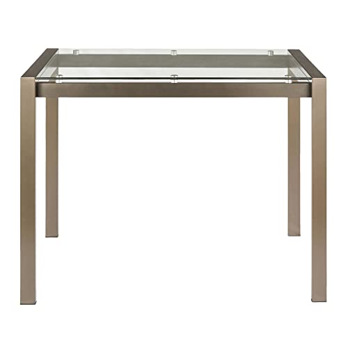 Fuji Contemporary Counter Table In Antique Metal And Clear Glass By Lumisource #TOP3