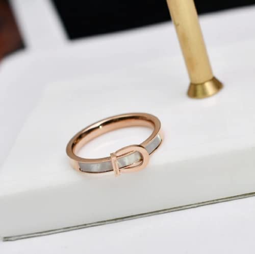 Awmnjtmgpw 18K gold belt buckle ring set with simple personality ring size 6-93