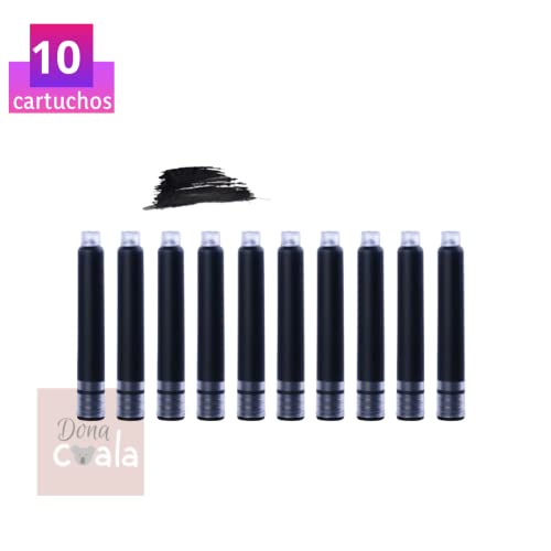 Recarga, refil de caneta tinteiro preto 10 unid.