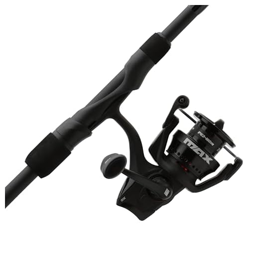 Abu Garcia 6'6" Max SX Spinning Reel and Fishing Rod Combo, Size 3000 Reel, 7 Stainless Steel Ball Bearings, Smooth Oil Felt Front Drag System, 24 Ton Graphite Rod Blank