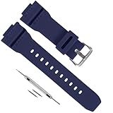Correa de repuesto de resina de goma de 16 mm para Casio G-7900SL/GW-7900B/GR-7900NV, correa de repuesto duradera e impermeable para hombre, correa de repuesto Casio G Shock (azul marino)