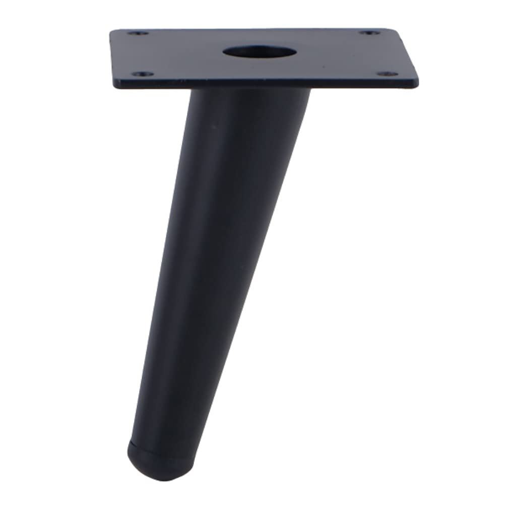 Set di 4 gambe regolabili per mobili in metallo, robuste gambe per divano in ferro nero, 10,55 cm, zincate con cuscinetti in plastica spessa e viti incluse, perfette per divano e tavolo