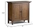 SIMPLIHOME Redmond SOLID WOOD 32 inch Wide Transitional Low Storage Cabinet in Rustic Natural Aged Brown for the Living Room, Entryway and Family Room