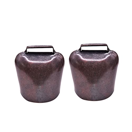 Artibetter 2pezzi Campanelli Piccoli Spessi in Bronzo Rosso Campane Sospese Resistenti per Animali da Fattoria Suono Nitido per Pecore Cavalli Mucche Accessori Decorativi e Segnalatori