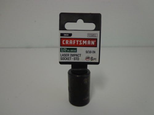 Craftsman Laser Impact Socket 1/2" Drive 9/16" Impact Socket 6 Point 15851