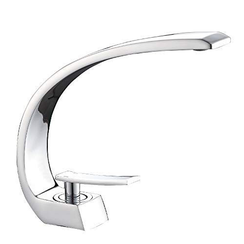 Basin Faucet Gold Bathroom Sink Mixer Tap Brass Wash Basin Faucet Single Handle Single Hole Crane for Bathroom 8 Colors(Chrome)