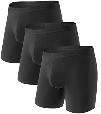 DAVID ARCHY Men's 3 Pack Underwear Micro Modal Separate Pouches Boxer Briefs with Fly