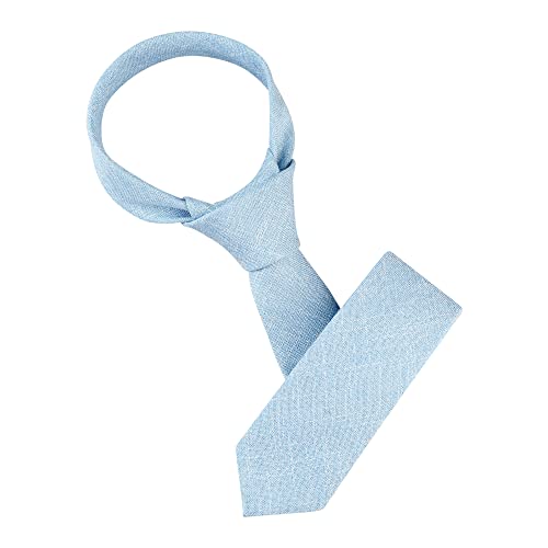 Cravate fine en coton bleu uni texture mate douce taille unique Allegra K