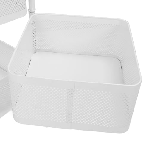 Rack de Armazenamento Rotativo, Cesta de Aço Carbono, Organizador Quadrado, Rotativo para Legumes, C