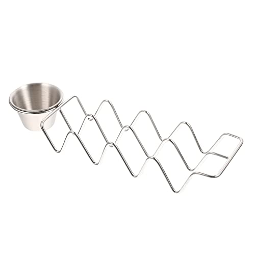 FUNOMOCYA Tortilla Stand Condiment Serving Tray Bandejas Para Comida Burrito Tortillas Mexico Taco Holder Wire Holders for Cords Taco Shell Holder Tortilla Serving Stand 304 Stainless Steel