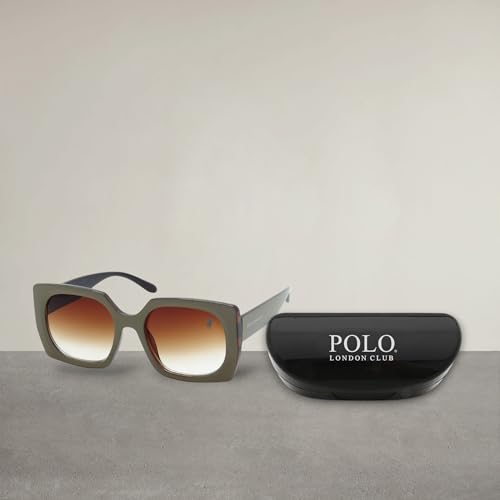 Óculos de Sol Feminino Polo London Club Casual Quadrado Fashionista, Proteção UVA/UVB - Kit contém C