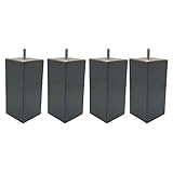 Couleur : Anthracite Someo 4 Pieds carrés Bois Anthracite 15 cm