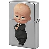 ZIPPO兼用 ライターケース ボス・ベイビー （ー）交換用外側 アーマー 鏡面光沢 シルバー クロームポリッシュ (※のみ) オイル メンズ 男性 喫煙具 コレクション ギフト プレゼント