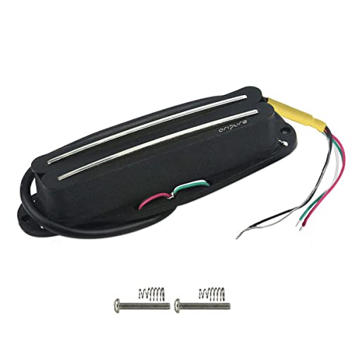 Oripure Hot Rail Pickups Alnico5 Single-Coil-Sized Humbucker 13.6K Fit Fender Strat Squier Tele Electric Guitar, Black #TOP4