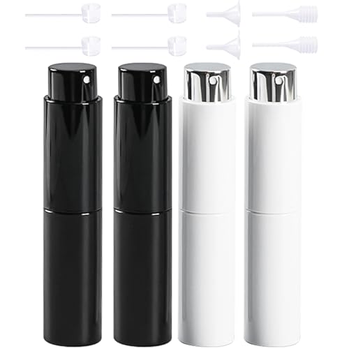 Lista de Caracteristicas de Un Perfume de esta semana. 47 HAKUKU 10ml Mini Atomizador Perfume Recargable, 4 Piezas Dispensador de Perfume Viaje,Perfume Portátil y Fácilmente Transferible Botella de Spray(4 Piezas)