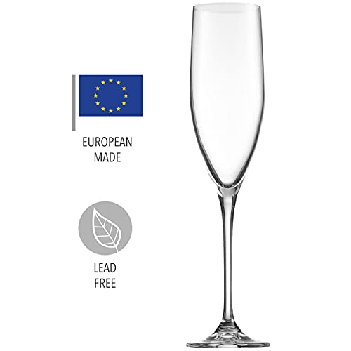 Godinger Champagne Glasses, Stemmed Champagne Flutes, Champagne Glass, European Made - 8Oz, Set Of 2 #TOP2