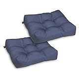 Classic Accessories Water-Resistant Square Patio Seat Cushions, 19 x 19 x 5 Inch, 2 Pack, Navy,...