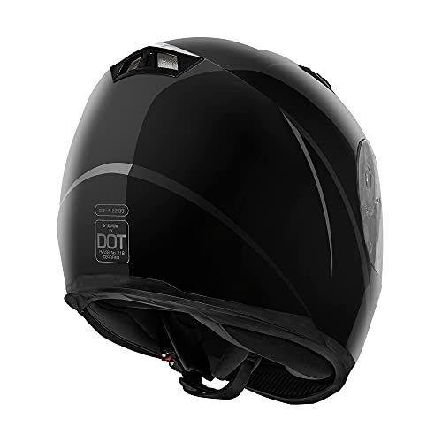 VCAN VX Lightweight Full Face Motorcycle Street Bike Helmet with Extra Tinted Visor DOT & ECE 22.05 Approved (Gloss Black, Large)