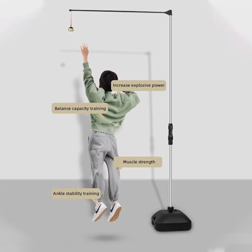 Entrenador de salto vertical con soporte de medición de altura, monitor de rebote ajustable para entrenamiento de baloncesto y voleibol, herramienta de gimnasio en casa para todas las edades