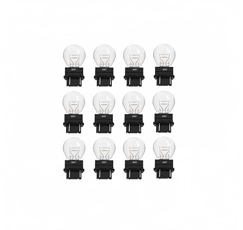 Kadiby 12 Pack 3057 Bulb 3157 4157 Brake Light/Tail Lights/Turn Signal Auto Bulbs T25 P27/7W 3157LL 4057 3047 for Impala Malibu Dakota Durango Accord Commander Suburban Jimmy