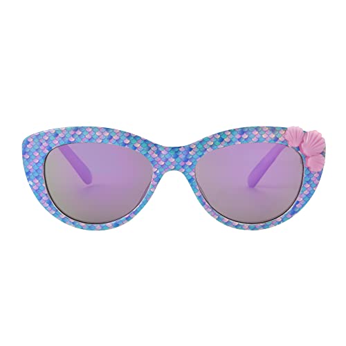 Foster Grant Girls Be Mer*mazing Sunglasses, Purple Irridescent Scale, 46 US2