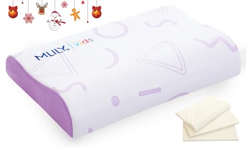 MLILY BANRIN Memory Foam Kids Pillows Adjustable Cooling Bed Pillow Neck Pillows for Sleeping Sandwich Pillow CertiPUR-US, Suitable for Kids Boy Girl - Perfect for Bed Set, Travel