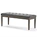 Simpli Home 3AXCOT-250-SG Waverly 48 inch Wide Traditional Ottoman Bench in Slate Grey Faux Leather