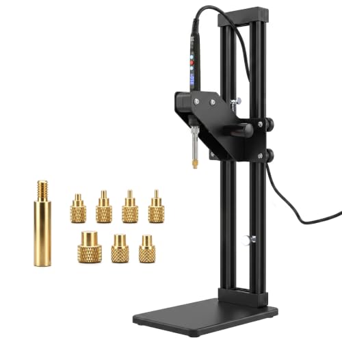 Vertical Heat Press Machine-Heat Set Insert Tool (Insertion Height 410mm) with Heat Set Tips M2-M8 add Brass Metric Knurled Nuts for Threaded Inserts for Plastic and 3D Printing Components