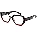 Eyekepper Large Frame Reading Glasses for Women - Fashionable Oversized Readers - Red +1.25