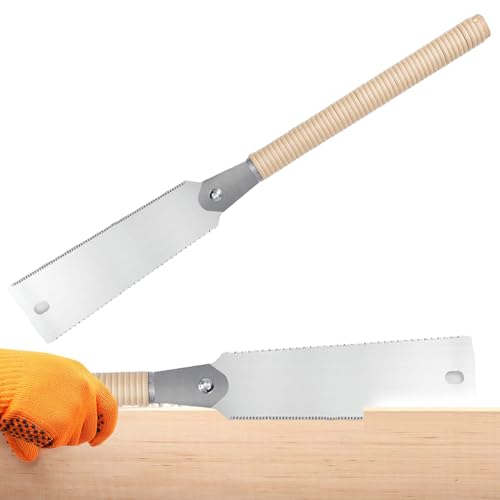 Sierra De Mano Para Madera | Cortador De Doble Filo - Serrucho De Madera De 22 Cm | Para Carpinteros Aficionados Fabricación Muebles Construcción Modelos Reparación Hogar Instalación Gabinetes