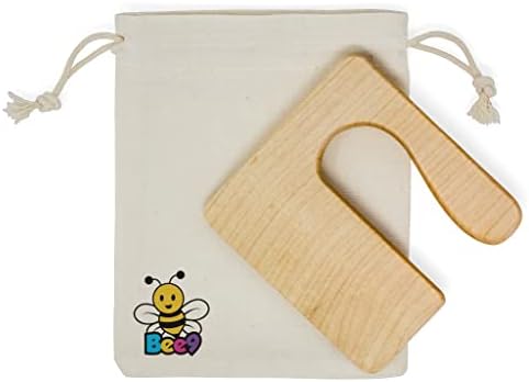 Bee9 Toddler Knife for Kids Cooking – Maple Wood Kids Knife. Montessori kitchen tools for toddlers. Safe wooden knife for kids. Montessori knife. Toddler safe knife. (ORIGINAL, MODEL B)