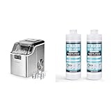 EUHOMY Ice Cube Maker Machine Countertop with 45Lbs/Day 24 Pcs Ready in 13 Mins with 32 Fl OZ Ice Machine Cleaner Descaler (8 Uses)