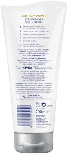 NIVEA Body Gel Q10 Anti-Cellulite (200ml), straffende Hautpflege mit Q10 und Lotus Extrakt, mit Multi 5in1 Power Formel für sichtbare Ergebnisse in 3 Wochen