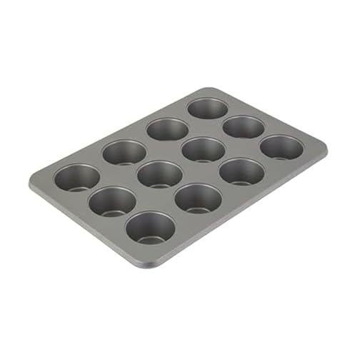 KitchenAid 12-Cup Nonstick Aluminized Steel Muffin Pan, Contour Silver  
