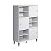Produktbild trendteam smart living - Werkzeuglose Montage - Wechselbare Türen - Regal Standregal - Wohnzimmer - Evolution - Aufbaumaß (BxHxT) 90 x 140 x 38 cm - Farbe Weiß mit Dunkelbraun - 221688201