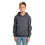 Russell Athletic Big Boys' Fleece Pullover Hood, Black Heather, Large