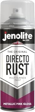 JENOLITE Directorust Metallic Gloss Spray Paint | PINK | 400ml | Multi-Surface Pink Spray Paint for Metal, Wood, Plastic | All-In-OnePrimer, Undercoat and Topcoat | Interior & Exterior