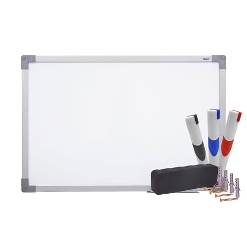 Kit Quadro Branco Uv Moldura Mdf Revestido Aluminio Soft STALO, 60x40