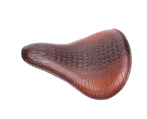 Asiento individual para moto estilo bobber retro escolar de PU piel de cocodrilo con muelles
