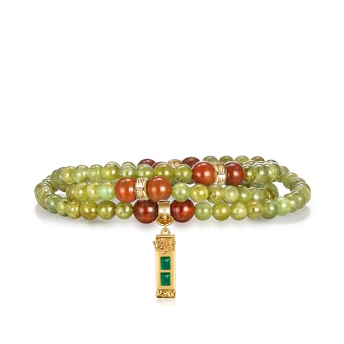 Image of Five Elements 18K Gold Vermeil 3 Layered Crystal Gemstone Beads Bracelet & Necklace for women Solid 925 Sterling Silver 18K Gold or White Gold Plated jewelry
