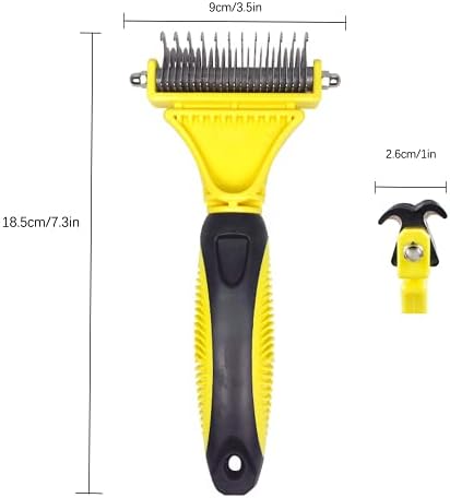 Cutefly Dog Brush, Cat Brush, 12 + 23 Double-Sided Stainless Steel Comb for Dog Comb, Used for Dogs to Remove Excess Hair and Release Knots