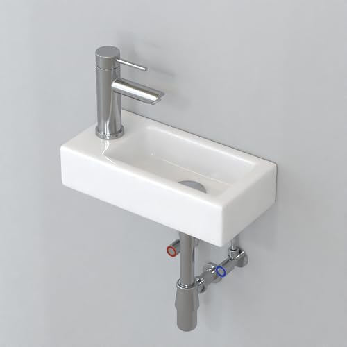 J-FAMILY 14.5'' x 7'' Small Wall Mount Sink Rectangle Porcelain