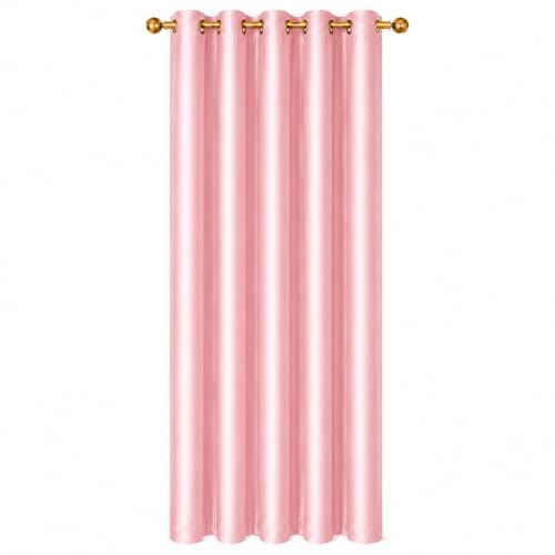 Image of Polyester Eyelet Door Curtain, Solid Plain Light Filtering Curtain for Bedroom, Living Room & Home Office, 7 Feet (84 x 48 Inch), Pink, Pack of 1